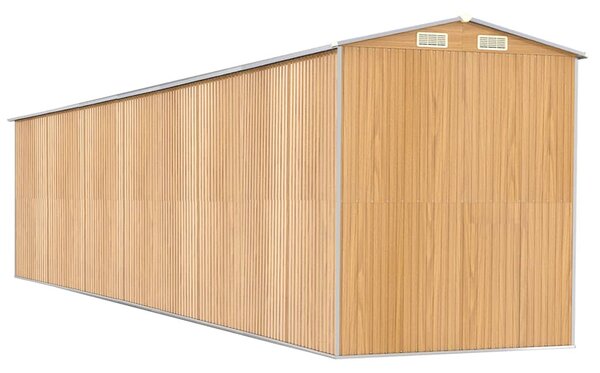 Zahradní kůlna světle hnědá 192x938x223 cm pozinkovaná ocel 3147480