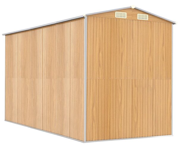 Zahradní kůlna světle hnědá 192 x 357 x 223 cm pozinkovaná ocel 3147473