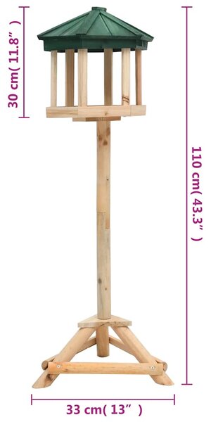 Stojanové krmítko pro ptáky masivní jedle 33 x 110 cm 314817