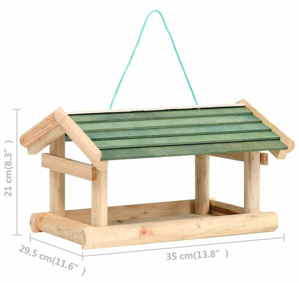 Krmítko pro ptáky masivní dřevo 35 x 29,5 x 21 cm 314819
