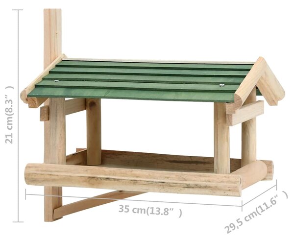 Krmítko pro ptáky masivní dřevo 35 x 29,5 x 21 cm 314818