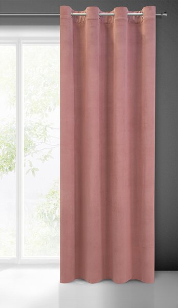 ZATEMŇOVACÍ ZÁVĚS NA KROUŽCÍCH MILO 140X250 CM STARORŮŽOVÁ