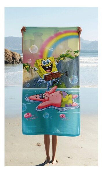Bavlněná dětská osuška 70x140 cm Sponge Bob "Tropical Duo" – Jerry Fabrics
