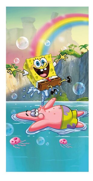 Bavlněná dětská osuška 70x140 cm Sponge Bob "Tropical Duo" – Jerry Fabrics