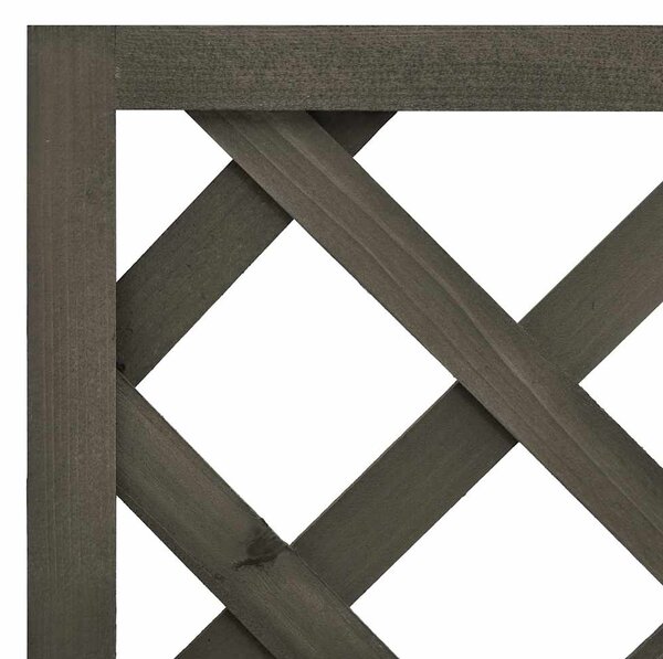 Zahradní truhlík s treláží šedý 50 x 25 x 90 cm masivní jedle 314831