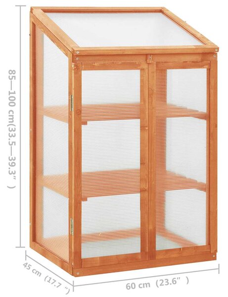 Skleník 60 x 45 x 100 cm jedlové dřevo 314848