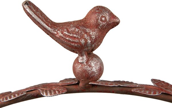 Červeno-zelený kovový etažér s ptáčkem - 35*27*30 cm - Clayre & Eef