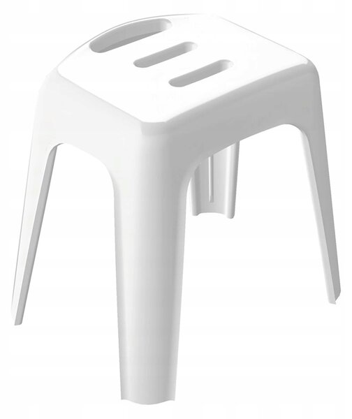 Spirella sedátko do sprchy HOCKER, bílá, plast, 47 cm, do 130 kg