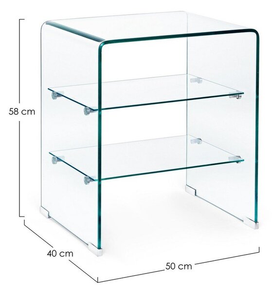 Skleněný odkládací stolek 40x50 cm Iride – Bizzotto