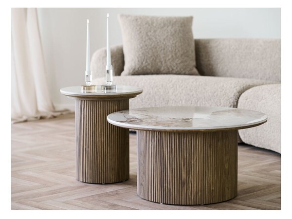 Kulatý odkládací stolek s deskou v dekoru mramoru ø 45 cm Athens – House Nordic