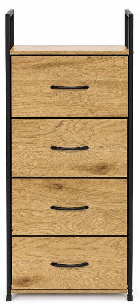 ModernHome GIC-C102-19 Komoda se 4 textilními zásuvkami, hnědo-černá