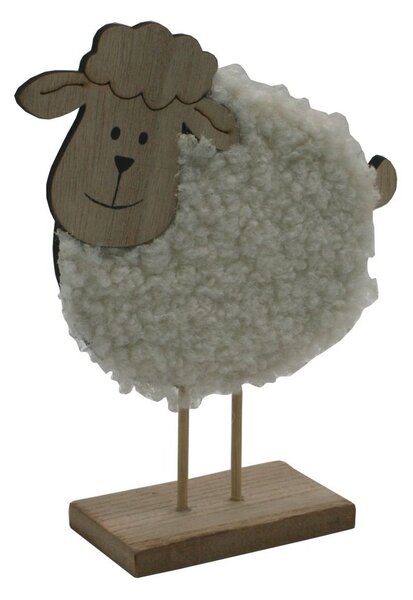 Dřevěná ovečka s plyšem