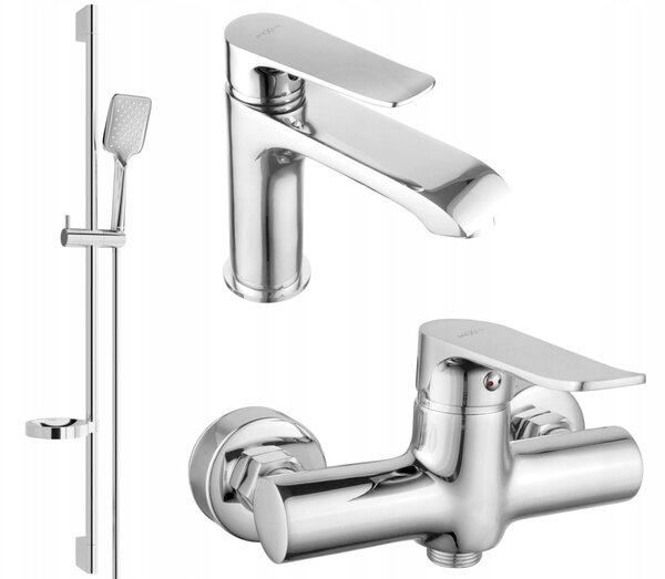Sprchový set s umyvadlovou baterií Mexen Pecos 72704DS62-00 chrom