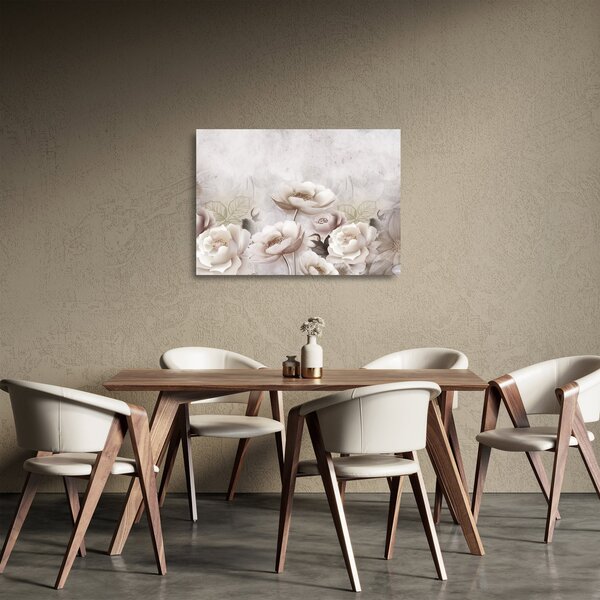 Skleněný obraz - Růžové keře (70x50 cm)