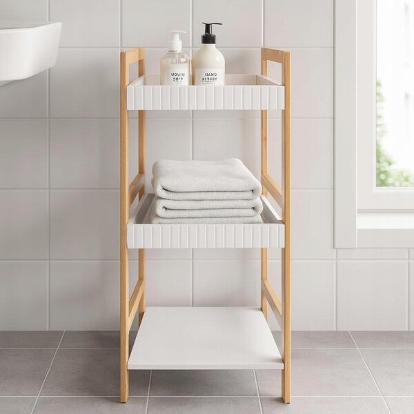 KOUPELNOVÝ SLOUPEK BAMBUSOVÝ 36 X 33 X 80 CM POLICE MDF FSC