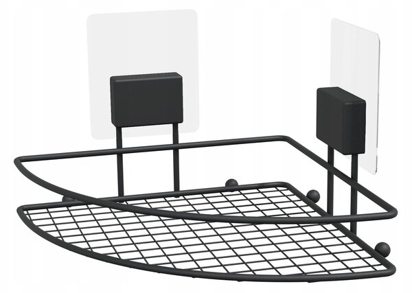 Rohová samolepicí koupelnová police Compactor Bestlock Black