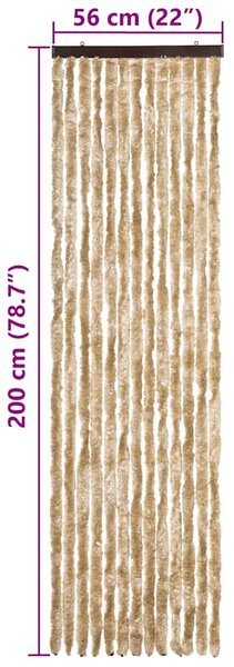 Závěs proti hmyzu béžový 56 x 200 cm Chenille 315135