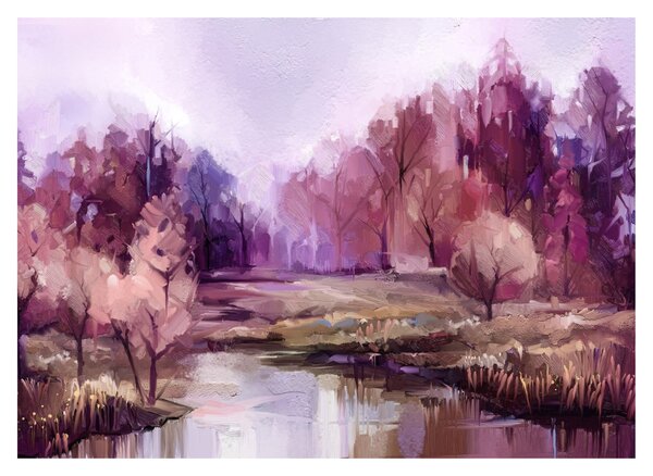 Skleněný obraz - Podzimní krajinomalba (70x50 cm)