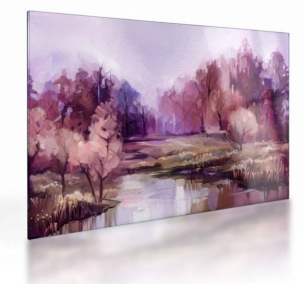 Skleněný obraz - Podzimní krajinomalba (70x50 cm)