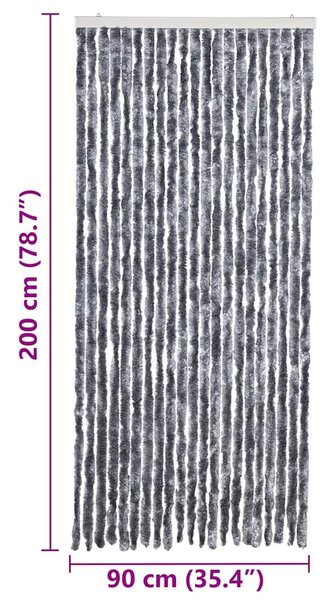 Závěs proti hmyzu stříbrný 90 x 200 cm Chenille 315139