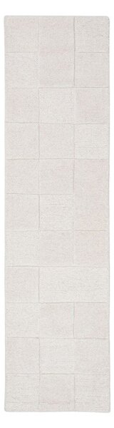 Slonovinový ručně tkaný vlněný běhoun 60x230 cm Checkerboard – Flair Rugs