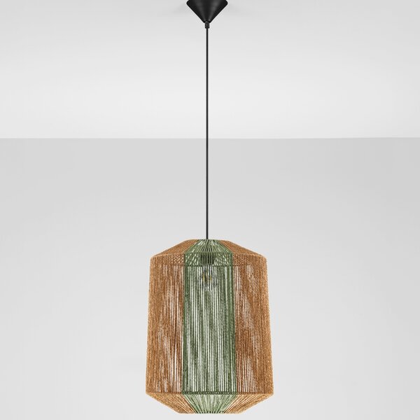 Nova Luce Zelené závěsné světlo Dena 38 cm