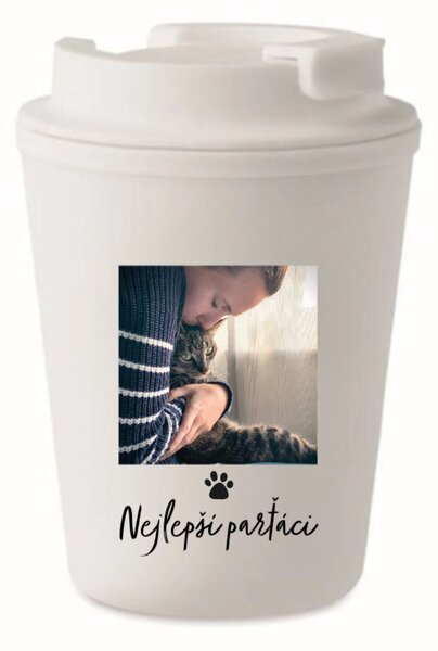 Personalizovaný cestovní termohrnek - fotografie s mazlíčkem