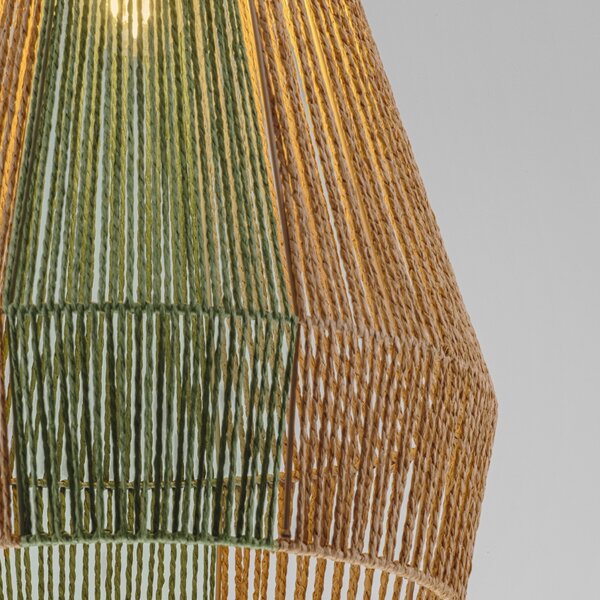 Nova Luce Zelené závěsné světlo Dena 39 cm