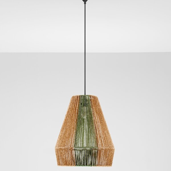 Nova Luce Zelené závěsné světlo Dena 39 cm