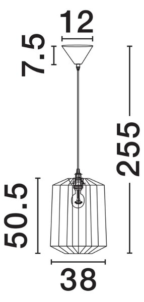 Nova Luce Zelené závěsné světlo Dena 38 cm