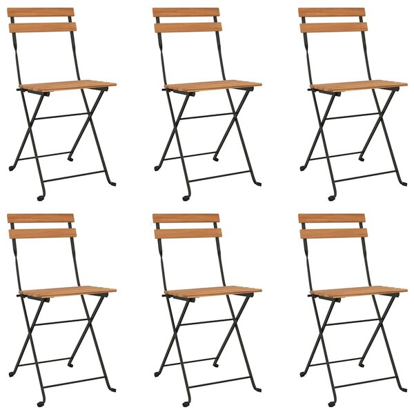 Skládací židle 6 ks, masivní teak a ocel 3152110