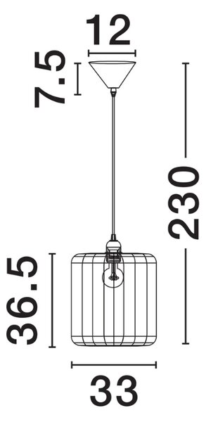 Nova Luce Modré závěsné světlo Abby 33 cm