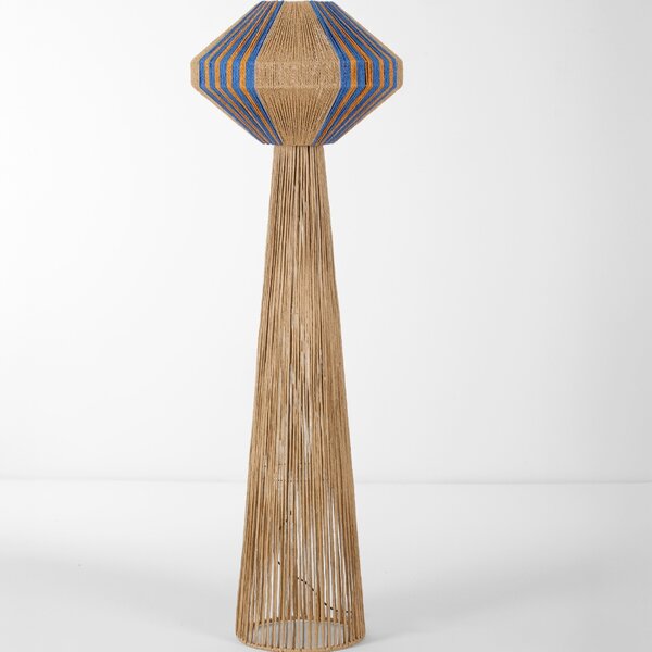 Nova Luce Modrá stojací lampa Abby 152 cm