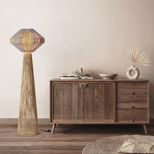 Nova Luce Modrá stojací lampa Abby 152 cm