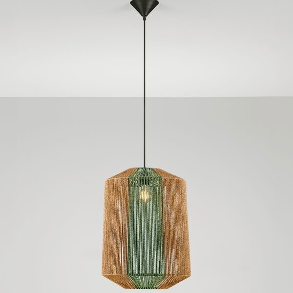 Nova Luce Zelené závěsné světlo Dena 38 cm