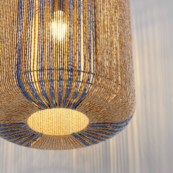 Nova Luce Modré závěsné světlo Abby 33 cm