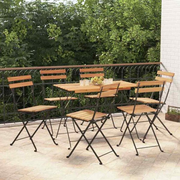 Skládací židle 6 ks, masivní teak a ocel 3152110