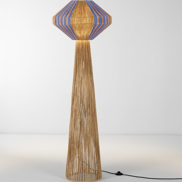 Nova Luce Modrá stojací lampa Abby 152 cm
