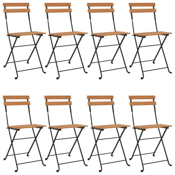Skládací židle 8 ks, masivní dřevo, teak a ocel 3152111
