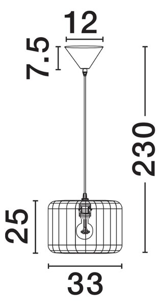 Nova Luce Modré závěsné světlo Abby 33 cm
