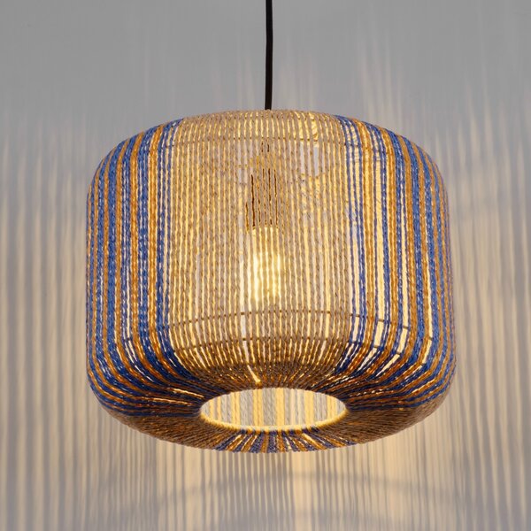 Nova Luce Modré závěsné světlo Abby 33 cm