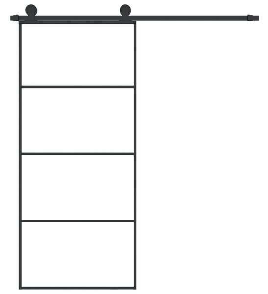 Posuvné dveře s kováním 90x205 cm ESG sklo a hliník 3152147