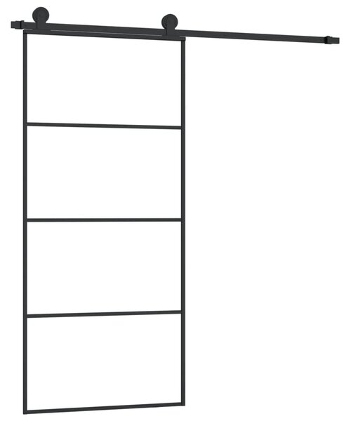 Posuvné dveře s kováním 90x205 cm ESG sklo a hliník 3152147