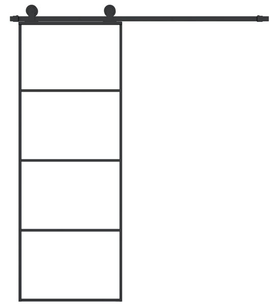 Posuvné dveře s kováním 76x205 cm ESG sklo a hliník 3152145