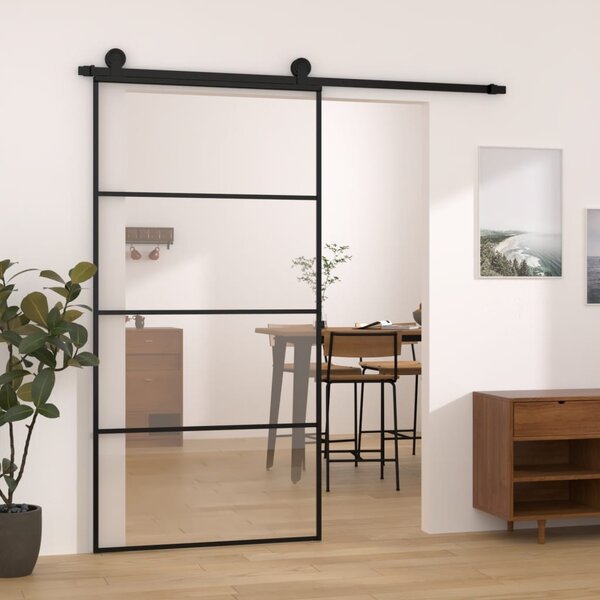 Posuvné dveře s kováním 102,5 x 205 cm ESG sklo a hliník 3152150