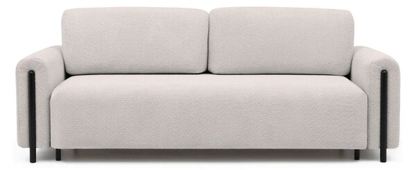 Béžová rozkládací/s úložným prostorem pohovka z textilie bouclé 244 cm Arcadova – ELTAP