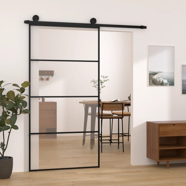 Posuvné dveře s kováním 102,5 x 205 cm ESG sklo a hliník 3152149