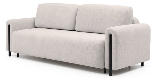 Béžová rozkládací/s úložným prostorem pohovka z textilie bouclé 244 cm Arcadova – ELTAP