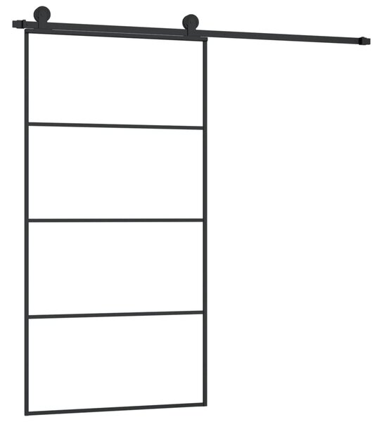 Posuvné dveře s kováním 102,5 x 205 cm ESG sklo a hliník 3152150