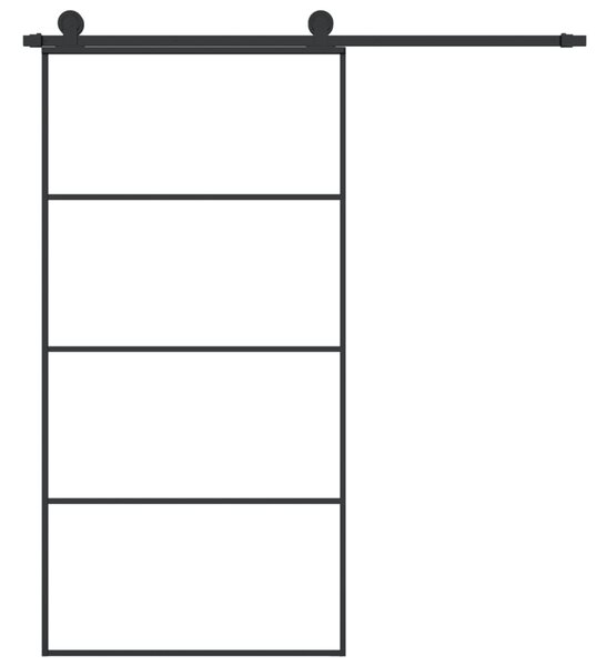 Posuvné dveře s kováním 102,5 x 205 cm ESG sklo a hliník 3152149